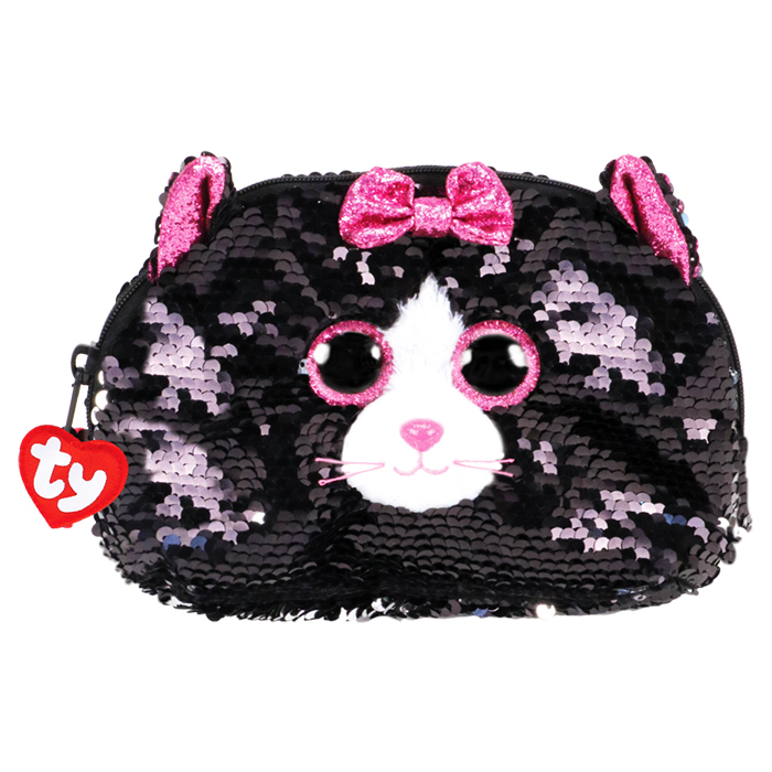 閃片灰貓琪琪 - 化妝袋-TY-Eurekakids