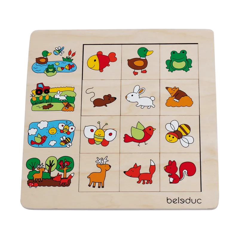 動物生活環境拼圖-Beleduc-Eurekakids