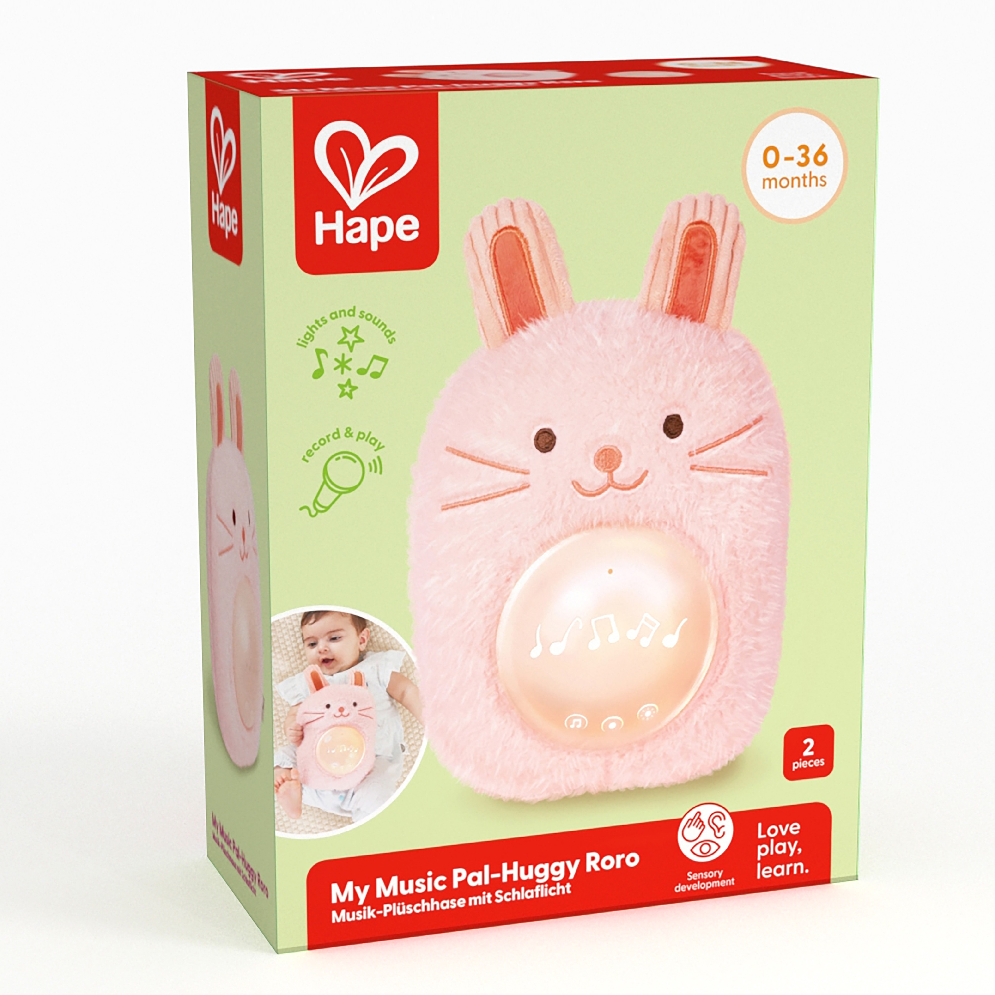 Hape 音樂抱抱兔Roro | 發展技能 | 感官知覺 | 7-12 個月 (new)