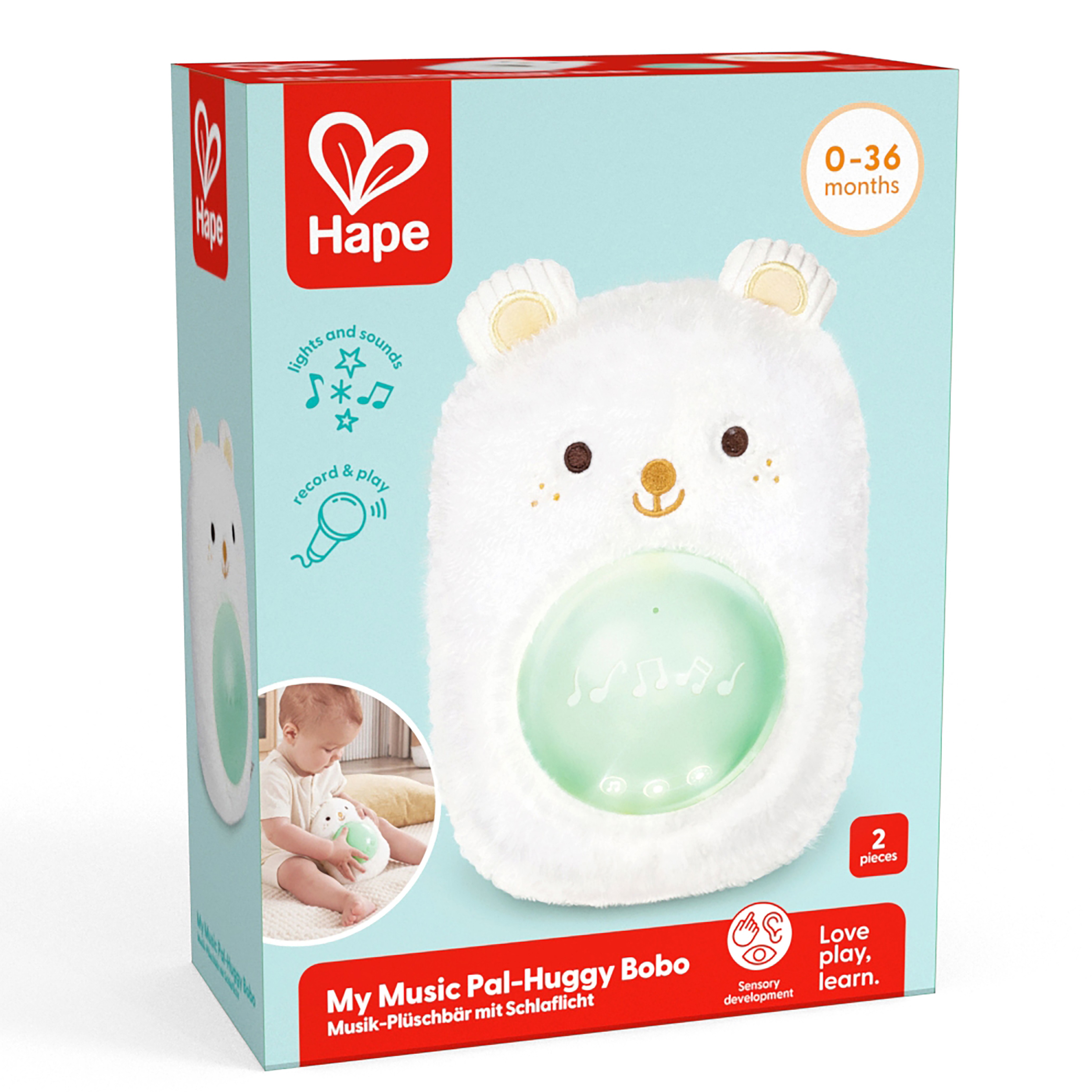 Hape 音樂抱抱熊Bobo | 發展技能 | 感官知覺 | 7-12 個月 (new)