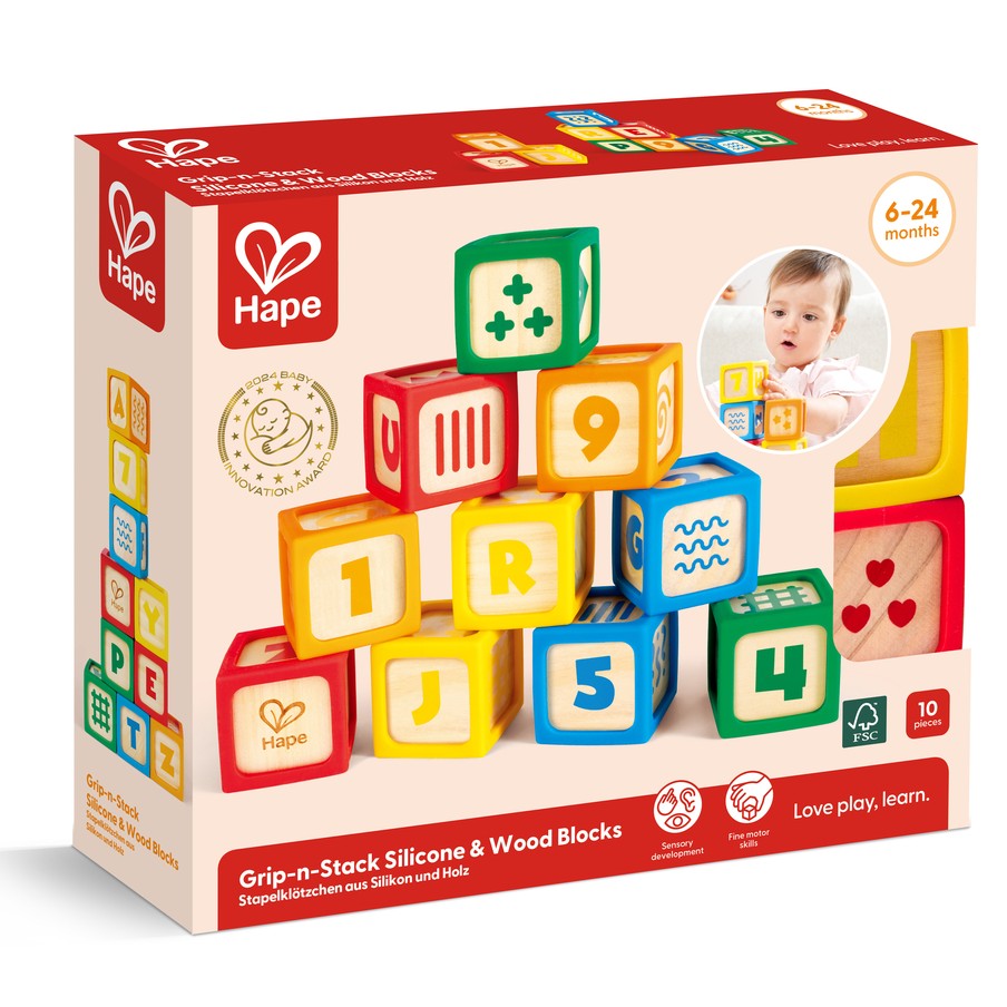 Hape 靜感軟矽積木10件 (6-24M)