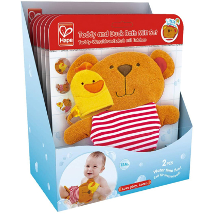 泰迪及小鴨親子沐浴手套-HAPE-Eurekakids
