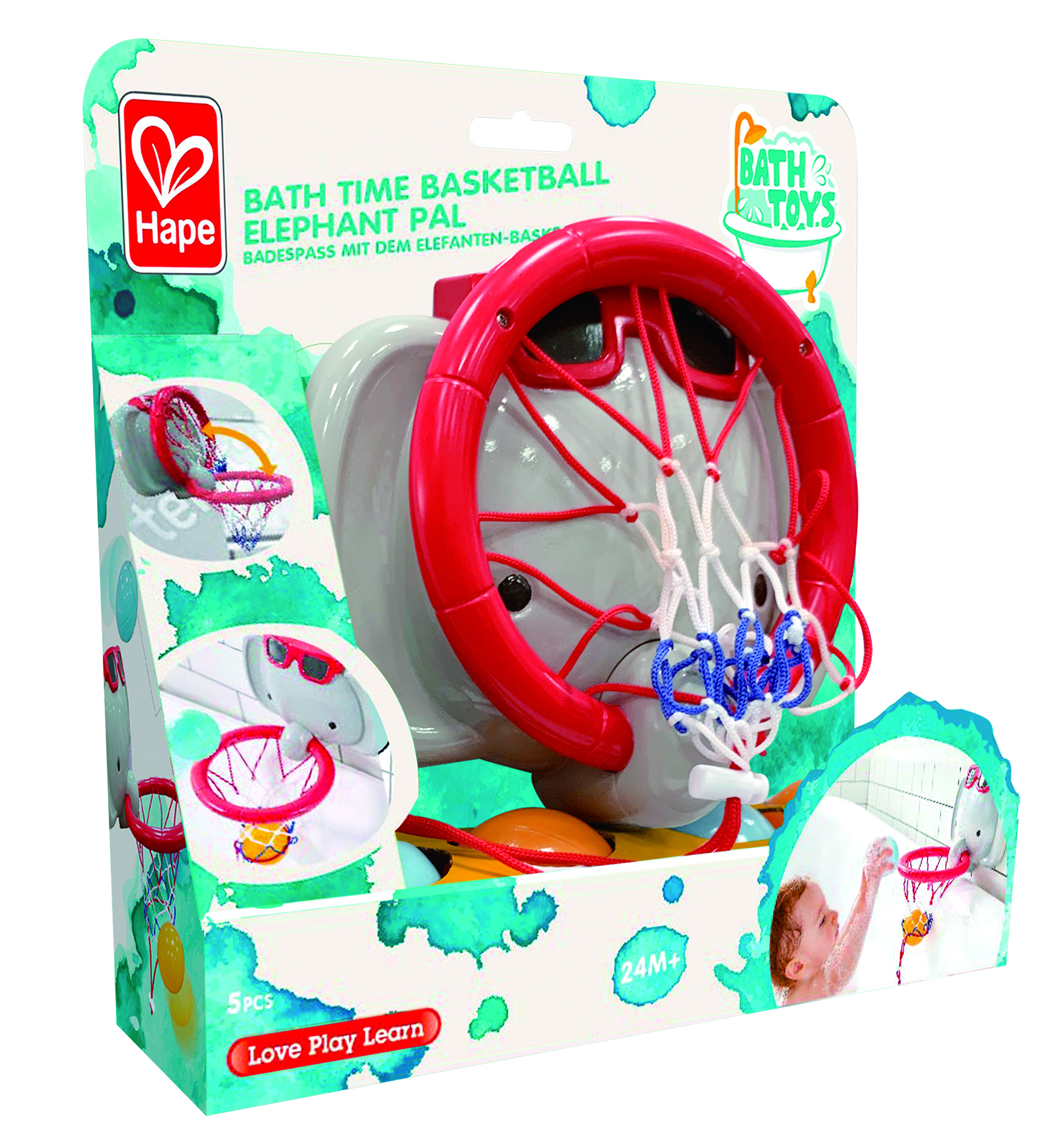 Hape 大象投籃遊戲洗澡戲水玩具 | 發展技能 | 感官探索 | 2-3歲