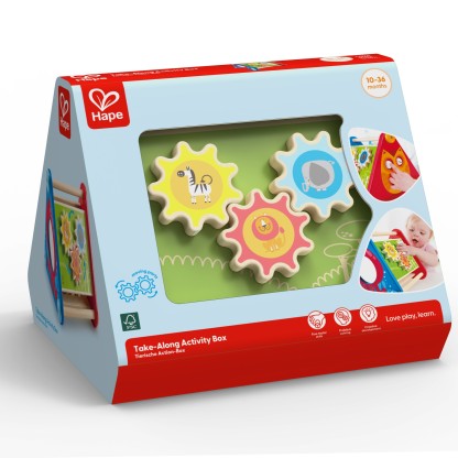 五面多功能活動盒展示齒輪迷宮與形狀配對設計