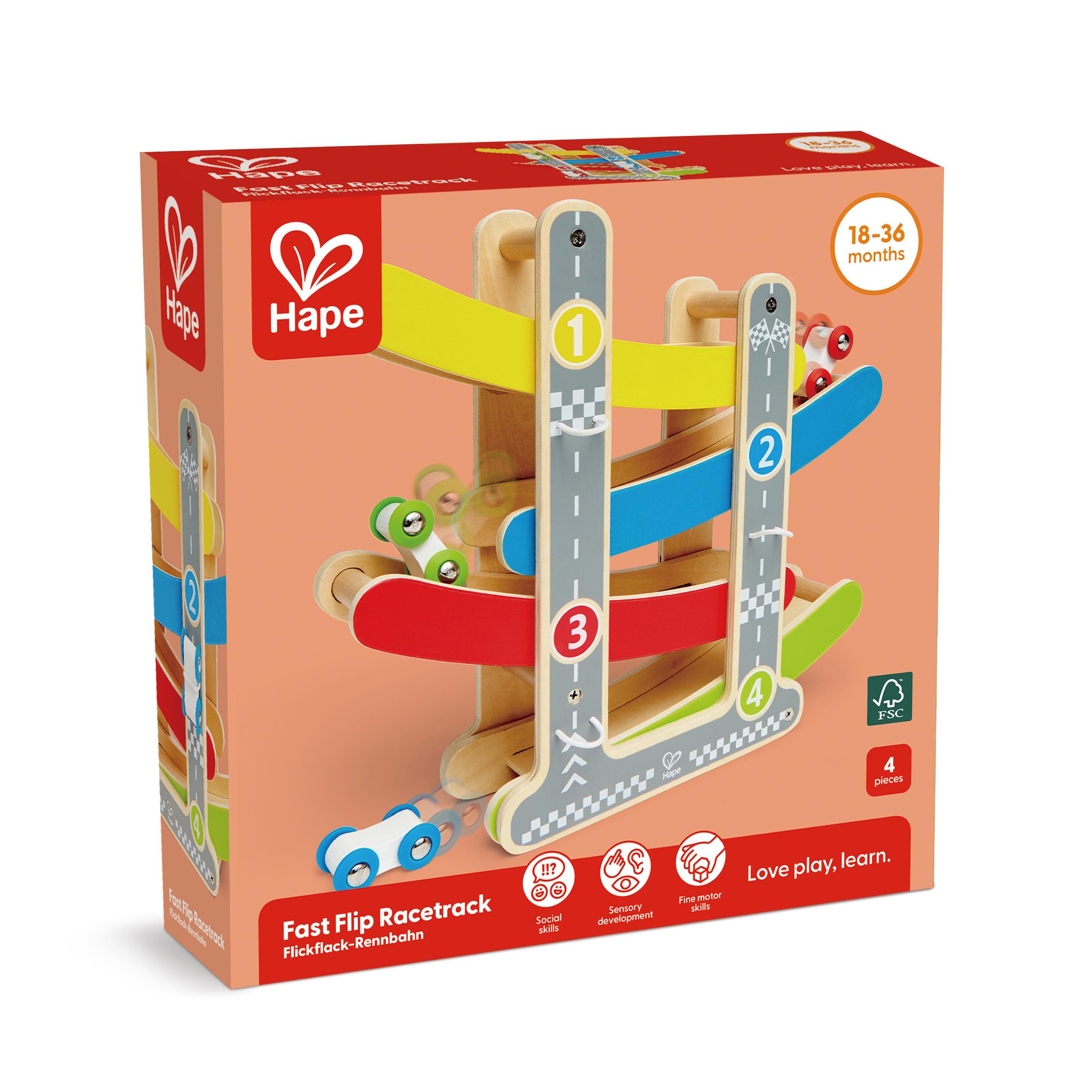 緊湊型木質賽車遊戲適合家庭親子互動與幼稚園教學使用