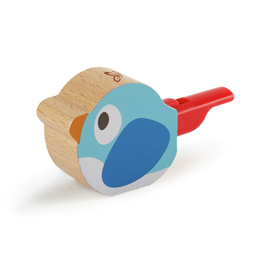 色彩鮮豔的鳥形木製哨子適合幼兒戶外探索使用
