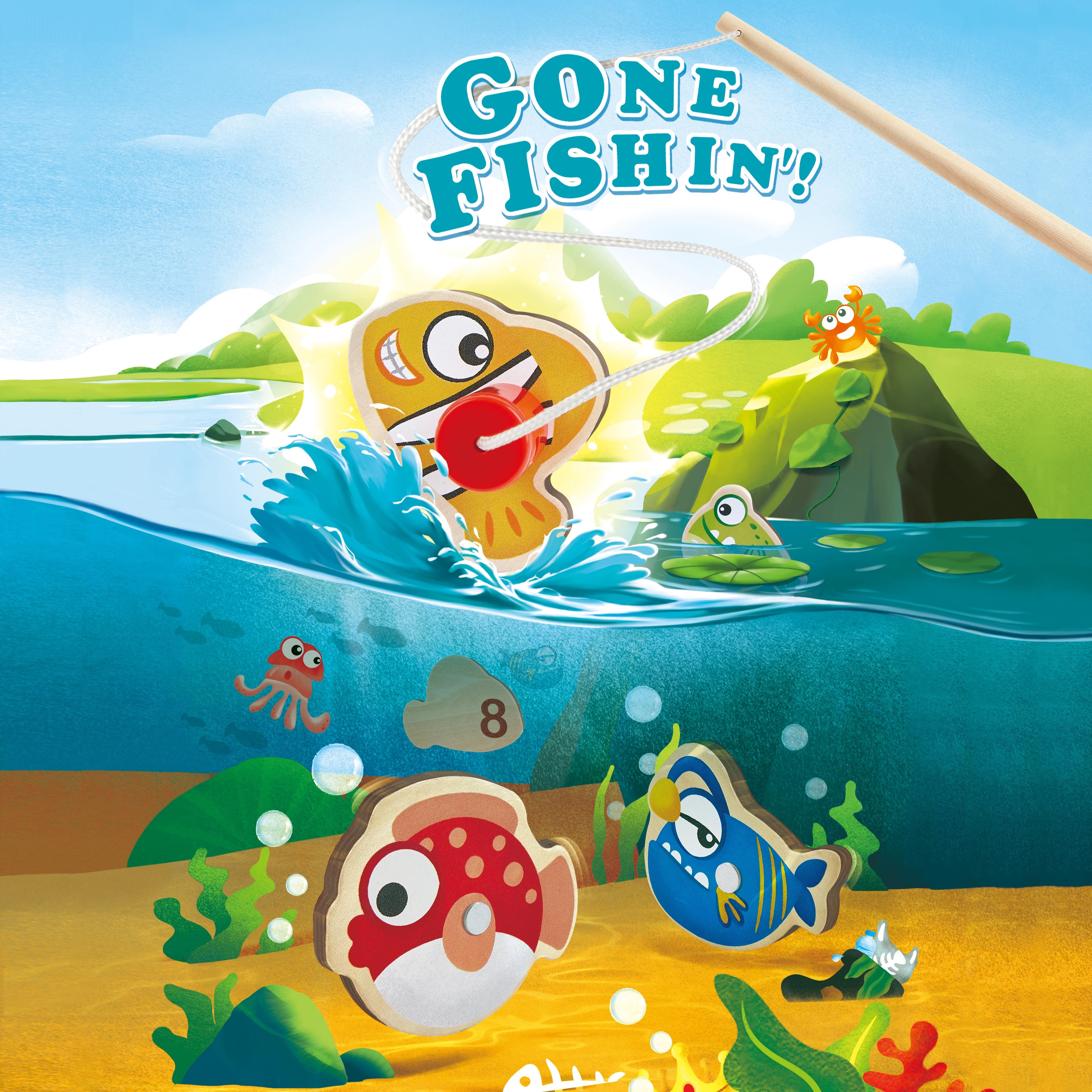 2歲幼兒進行小手肌訓練的益智釣魚活動