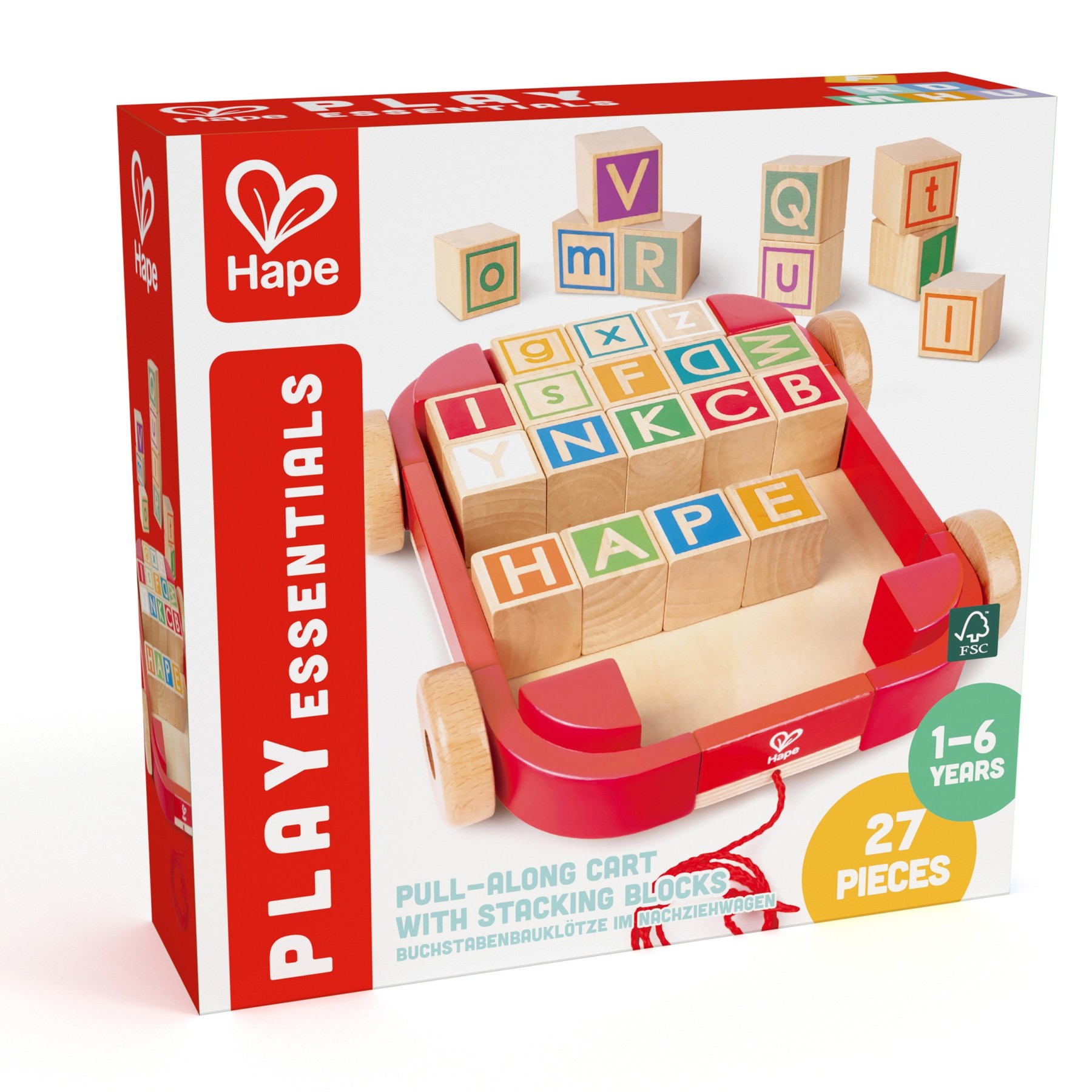 色彩鮮明的雙面字母積木展示大小寫英文字母，適合蒙特梭利教學環境