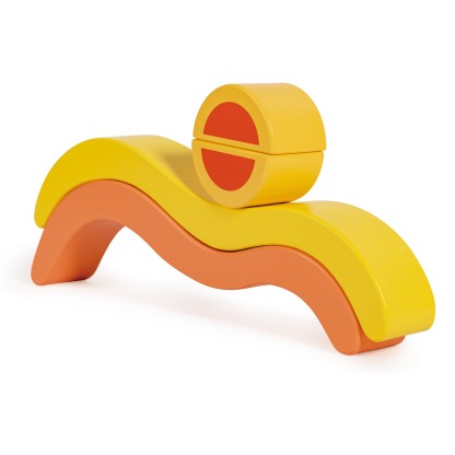 不規則形狀積木套疊組合，培養空間認知與創意思維