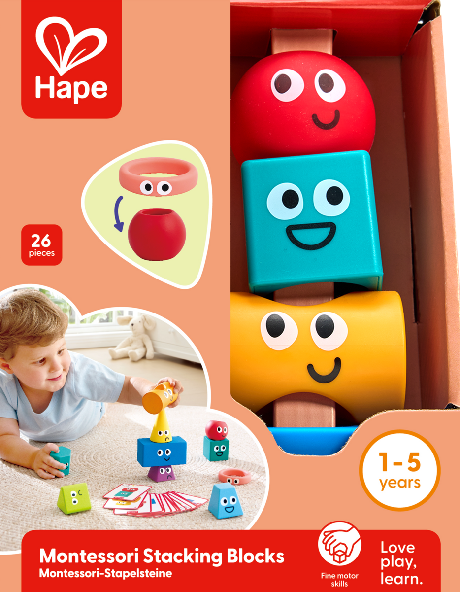 Hape 蒙特梭利幾何疊疊樂 (1-5歲) 