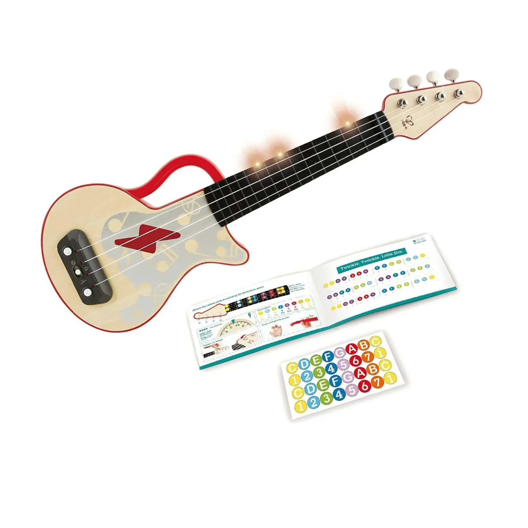 紅色閃光燈烏克麗麗-Hape-Eurekakids