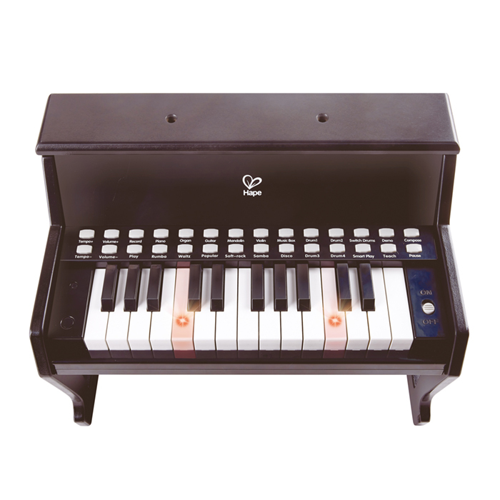 多功能燈光教學桌面鋼琴 (黑色)-HAPE-Eurekakids