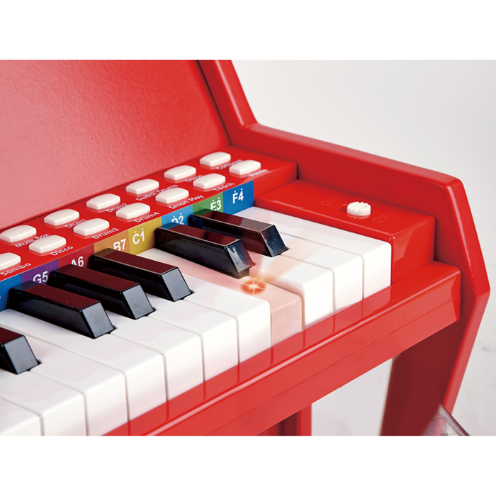 多功能燈光教學桌面鋼琴 - 紅色-HAPE-Eurekakids