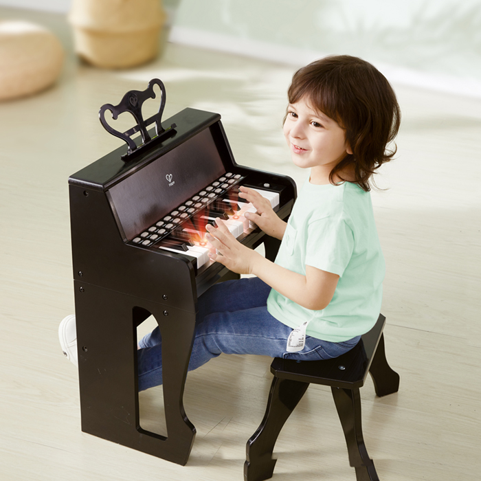 多功能燈光教學鋼琴-黑色(增高版)-HAPE-Eurekakids