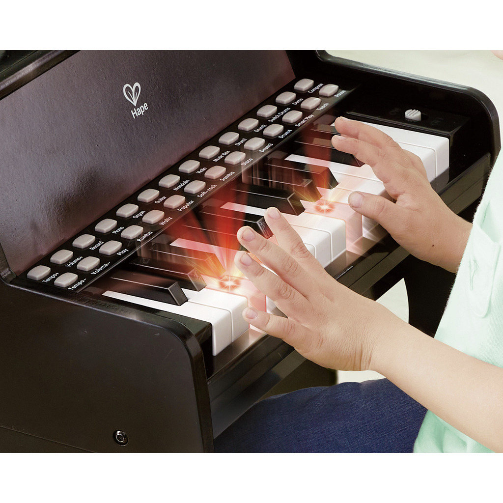 Hape 學習燈光 25鍵 鋼琴連凳 - 黑 (3-6Y) \\BEST SELLER//