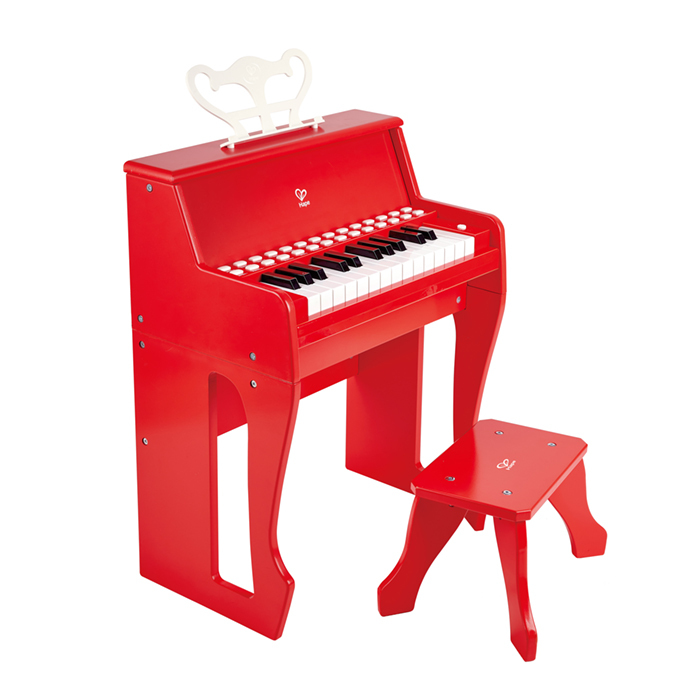 多功能燈光教學鋼琴-紅色(增高版)-HAPE-Eurekakids