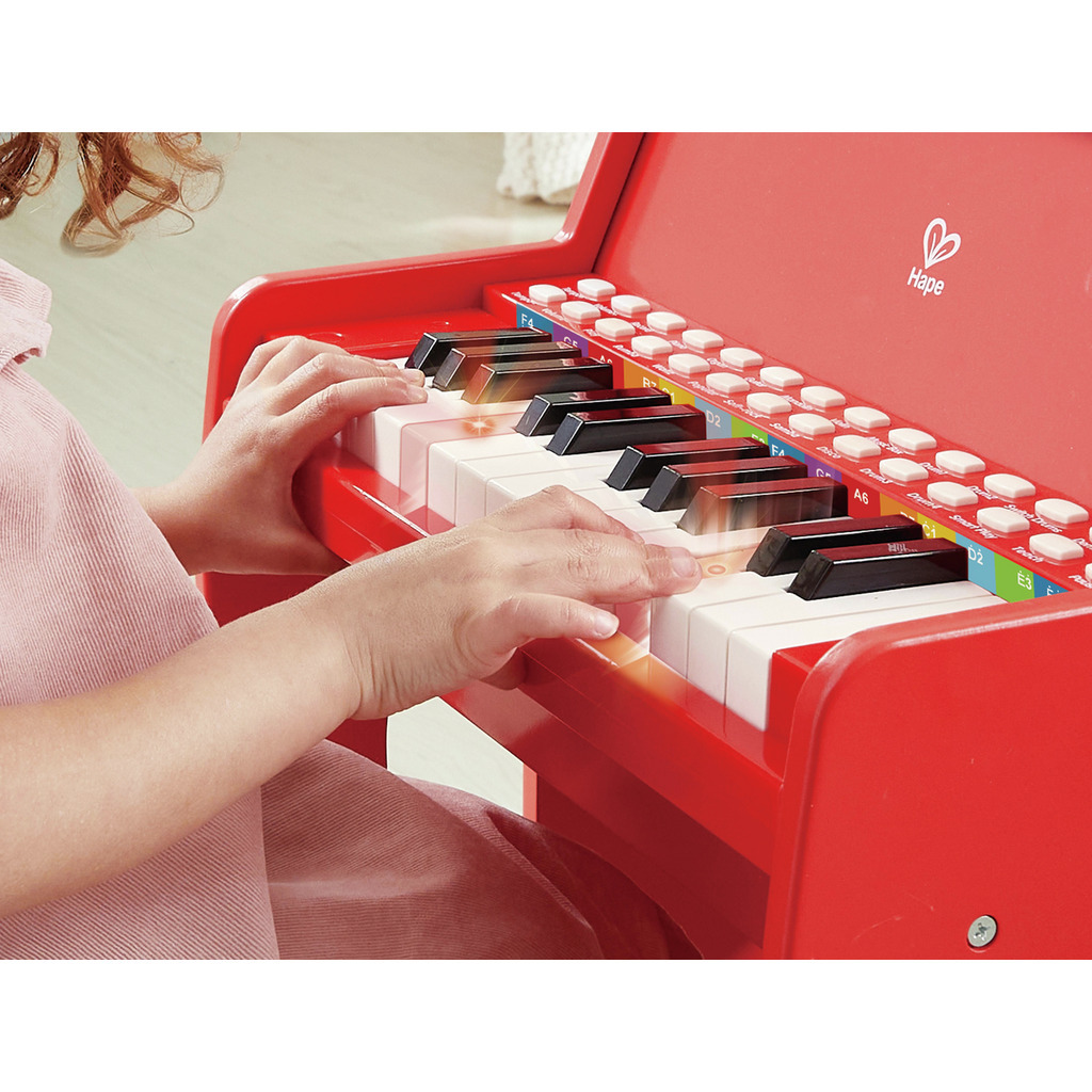 Hape 學習燈光 25鍵 鋼琴連凳 - 紅 (3-6Y) \\BEST SELLER//