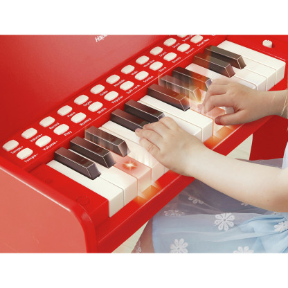 Hape 學習燈光 25鍵 鋼琴連凳 - 紅 (3-6Y) \\BEST SELLER//