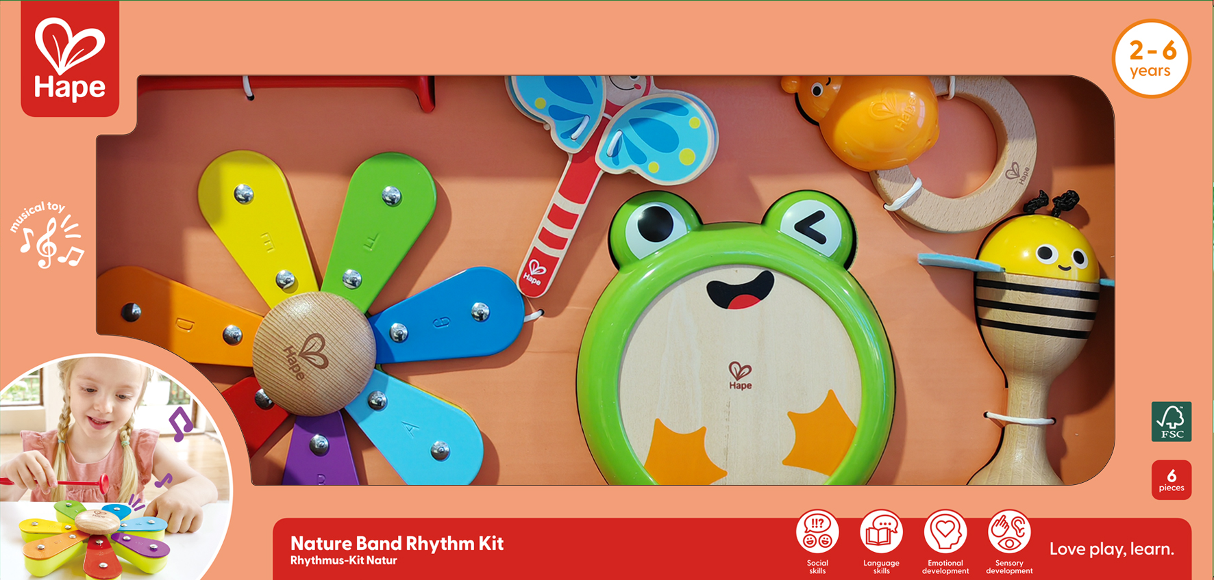 安全環保木製兒童樂器，符合國際玩具安全標準