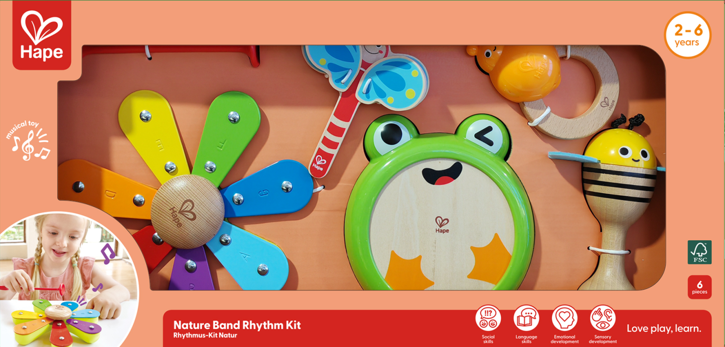 安全環保木製兒童樂器，符合國際玩具安全標準