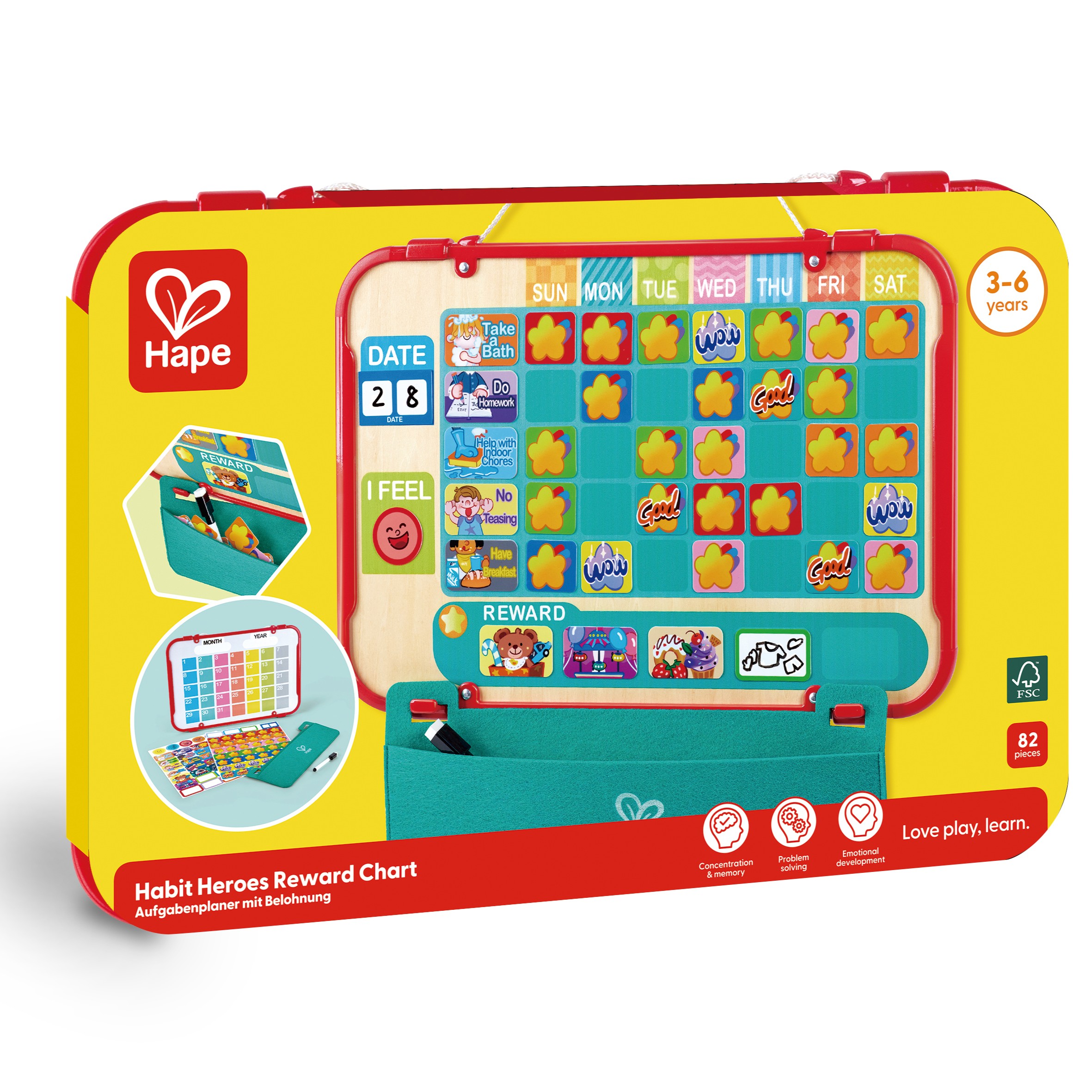 Hape 好習慣小英雄獎勵表 | 蒙特梭利丨自理小達人丨3-6 歲