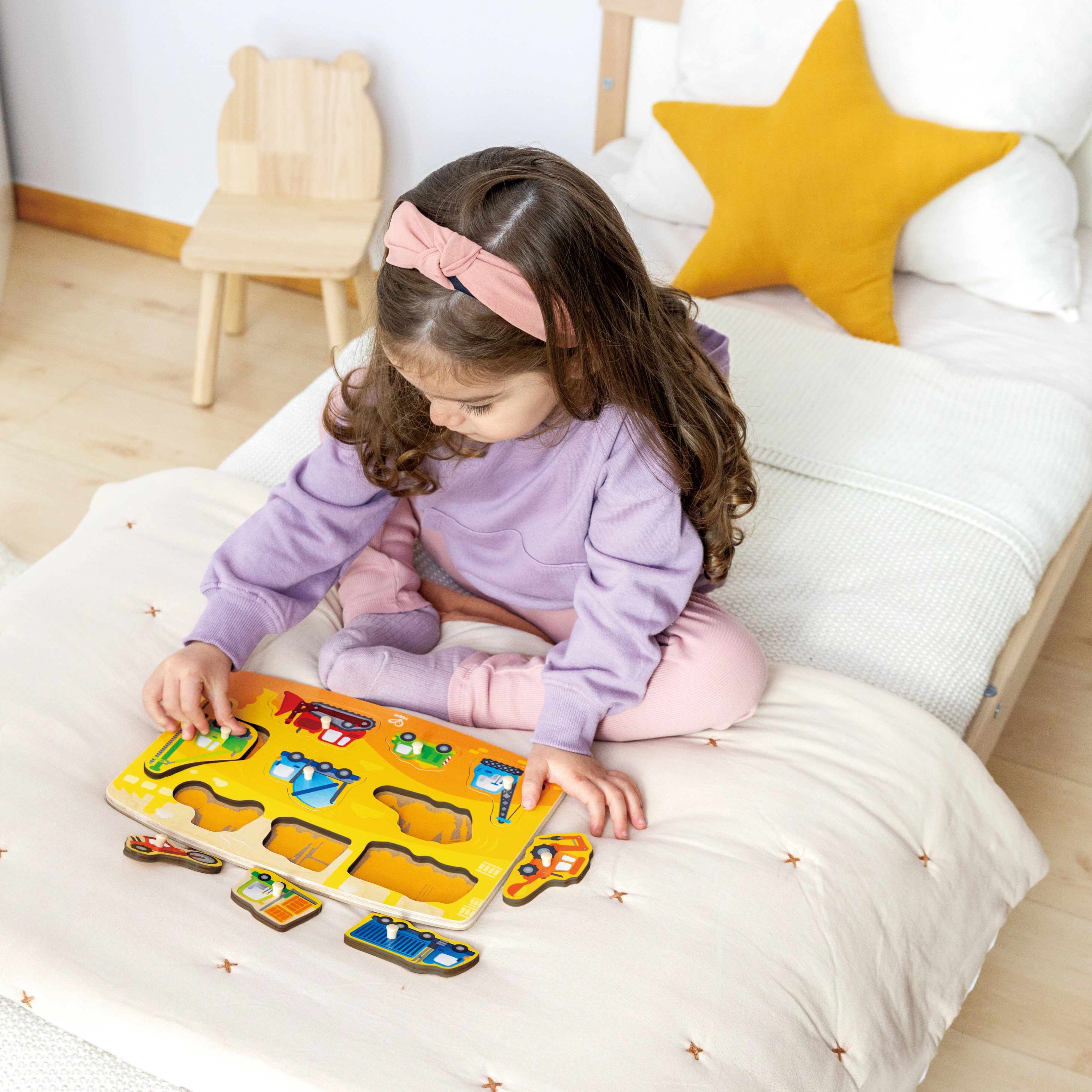 Hape 工程隊小抓手拼圖 | 發展技能丨精細動作丨3-10 歲