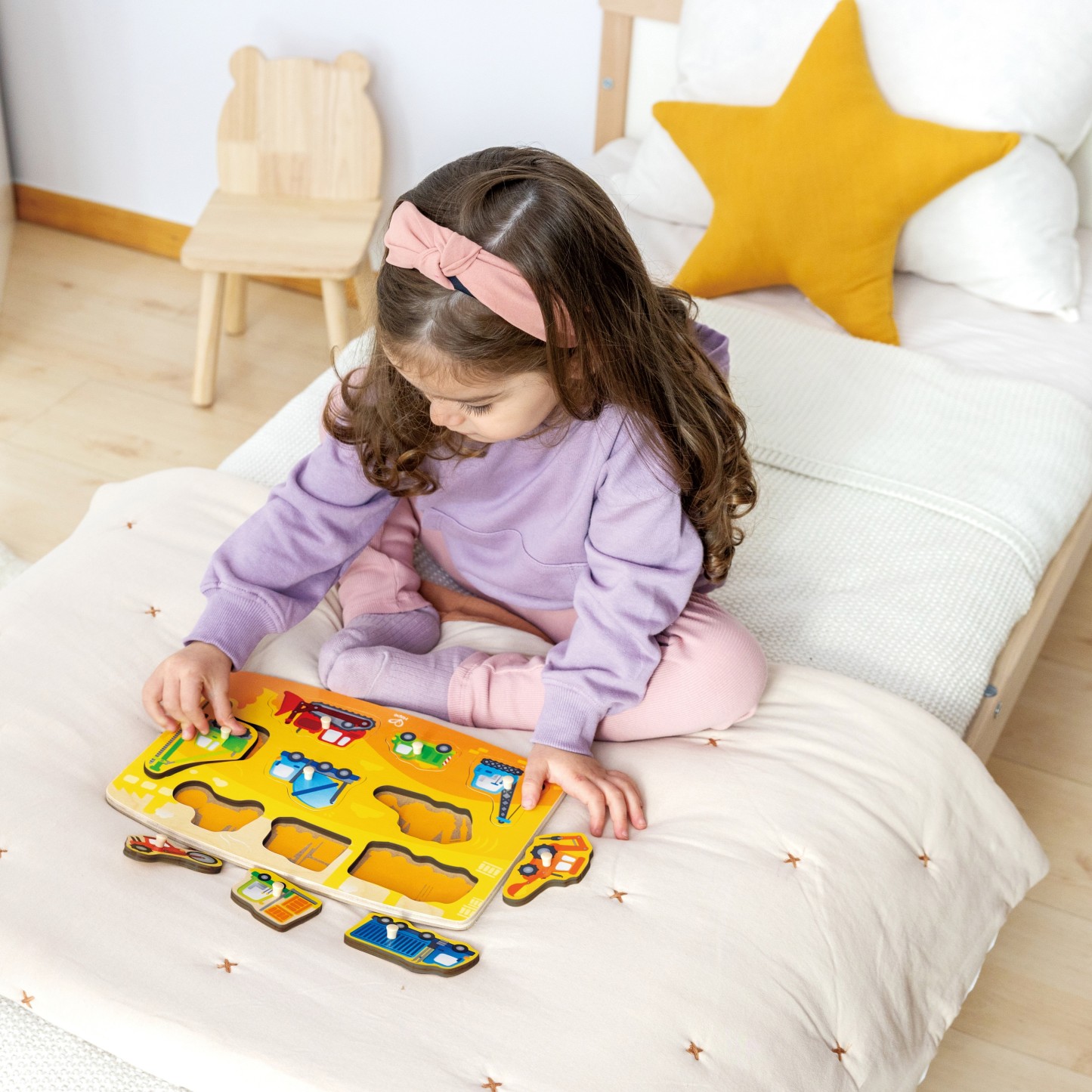 Hape 工程隊小抓手拼圖 | 發展技能丨精細動作丨3-10 歲