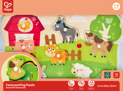 Hape Farmyard Peg Puzzle (2 歲到4歲)