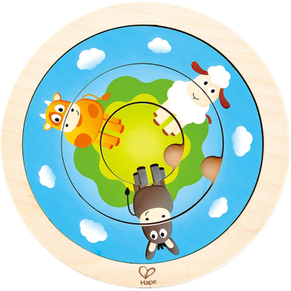 農場動物雙面旋轉拼圖-HAPE-Eurekakids