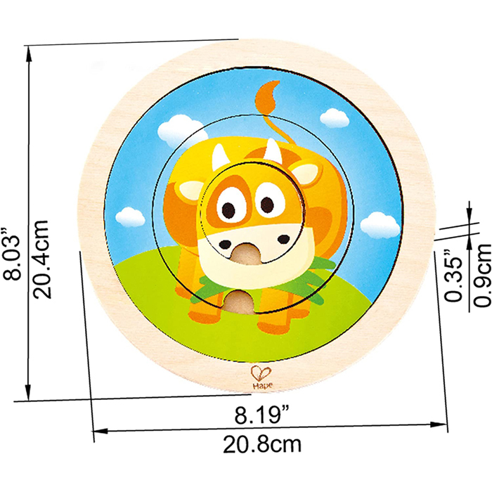 農場動物雙面旋轉拼圖-HAPE-Eurekakids