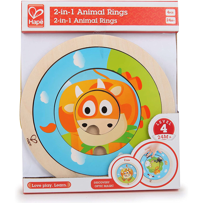 農場動物雙面旋轉拼圖-HAPE-Eurekakids