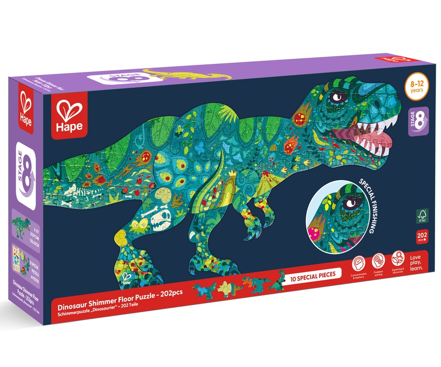 Hape 恐龍炫彩地板拼圖202片 (8-12 歲)