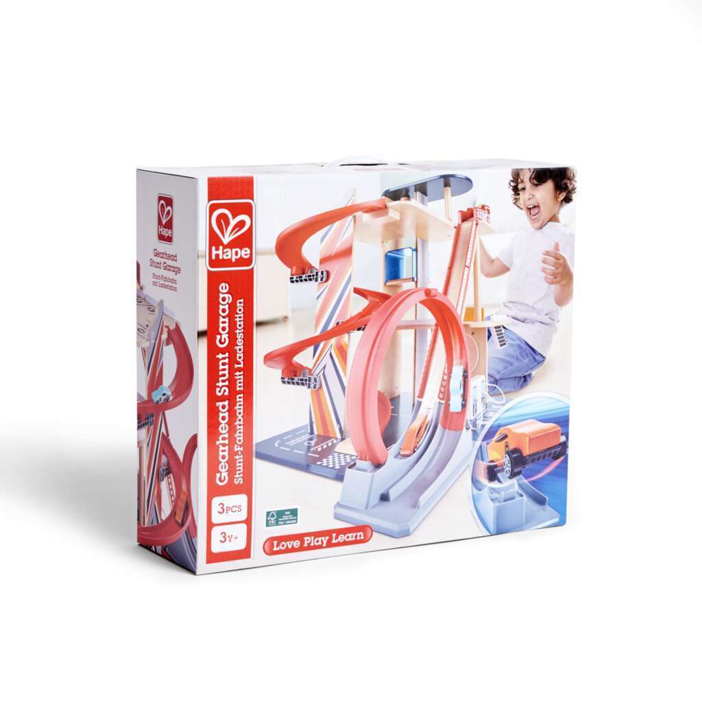 Hape Gearhead Stunt Garage 旋風競速立體賽道 (3-10Y)