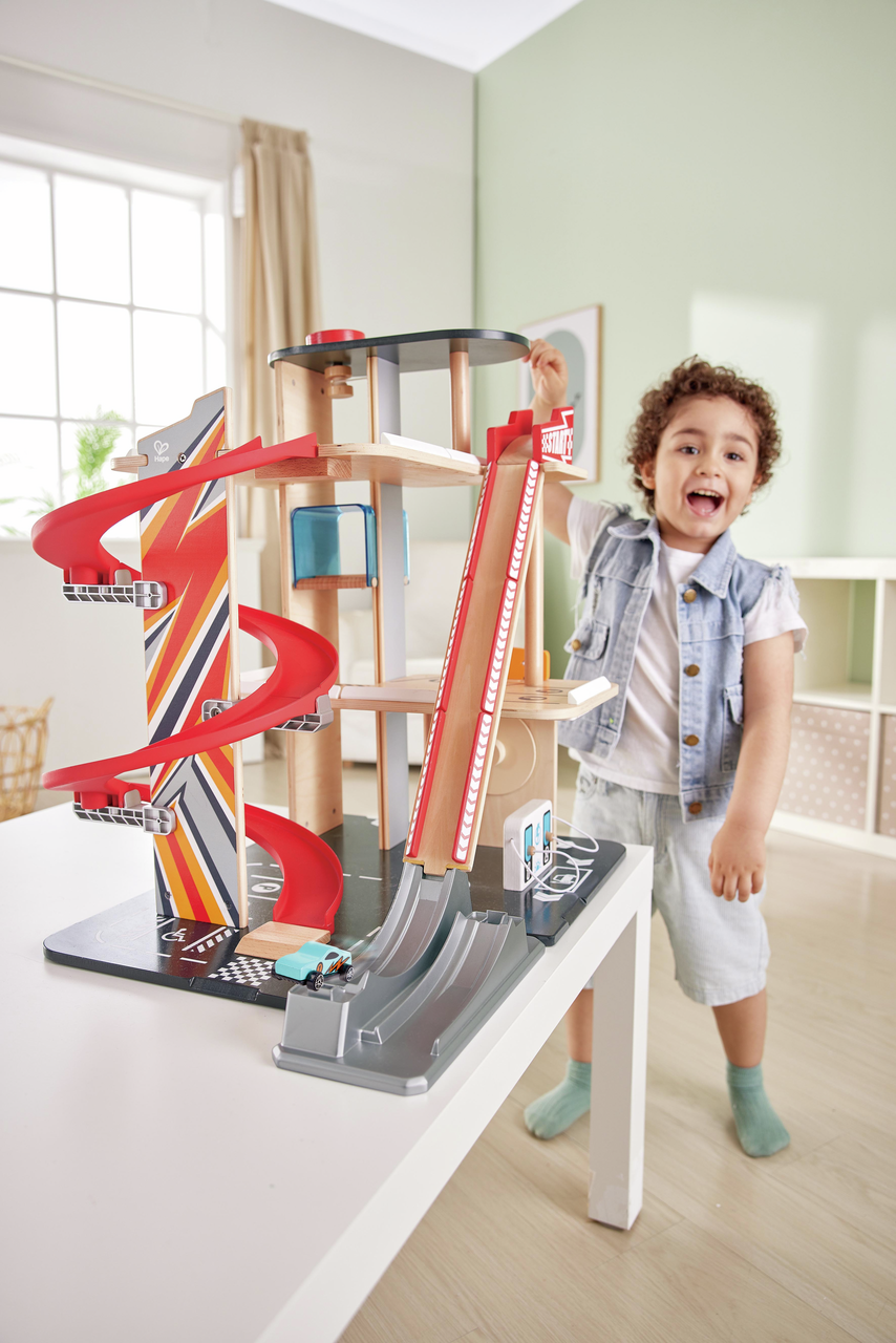 Hape Gearhead Stunt Garage 旋風競速立體賽道 (3-10Y)