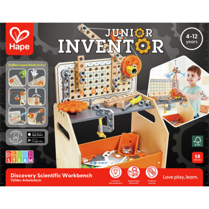 Hape Junior Inventor 探索科學工作台 - 超過10種不同的實驗，幫助你開啟科學探索之旅！( 從4歲起 )