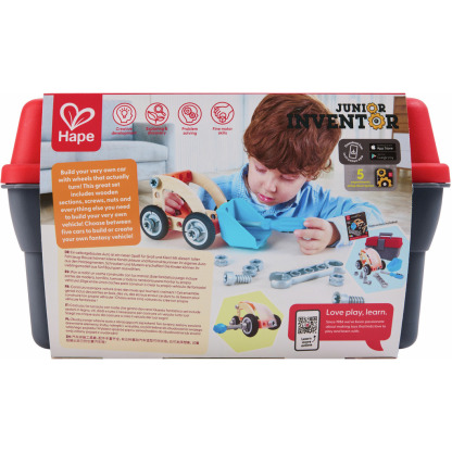 Hape Junior Inventor 組裝駕駛汽車套裝 - 五款車型自己創造 ( 從3歲起 )