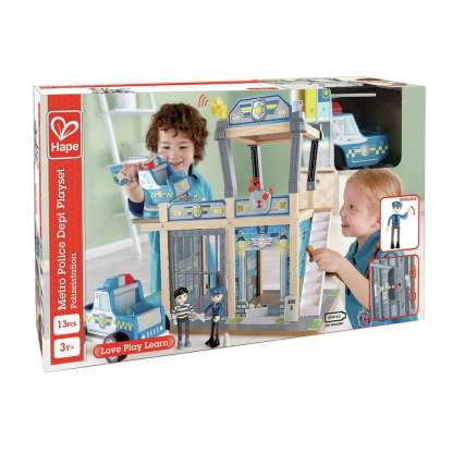 Hape Metro Police Dept Playset 都市警察局 - 多種配件可協助創作引人入勝的想像故事 (3-10Y)