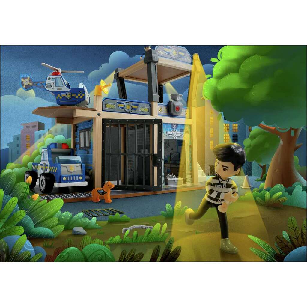 Hape Metro Police Dept Playset 都市警察局 - 多種配件可協助創作引人入勝的想像故事 (3-10Y)