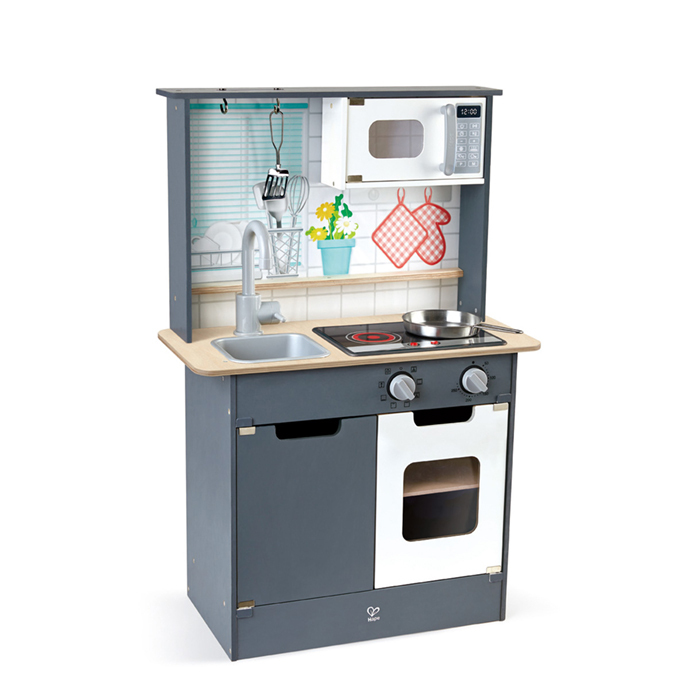超能聲光模擬廚房(灰色)-HAPE-Eurekakids
