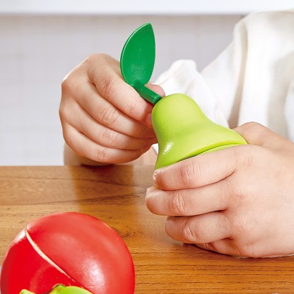 Hape 健康水果玩具套裝 | 蒙特梭利 教具 | 學習用刀，練習配對，安全又好玩 | (3 歲以上)