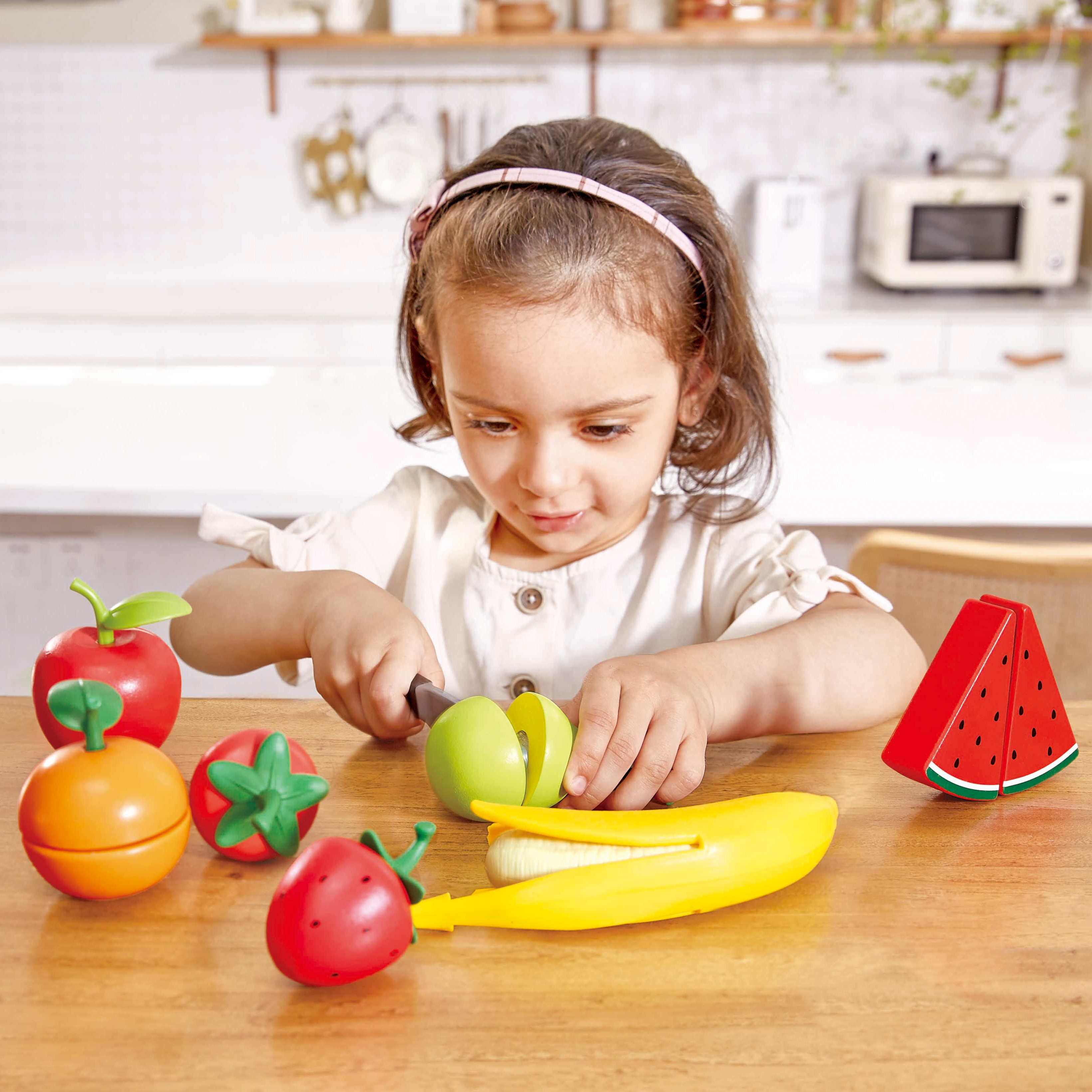 Hape 健康水果玩具套裝 | 蒙特梭利 教具 | 學習用刀，練習配對，安全又好玩 | (3 歲以上)
