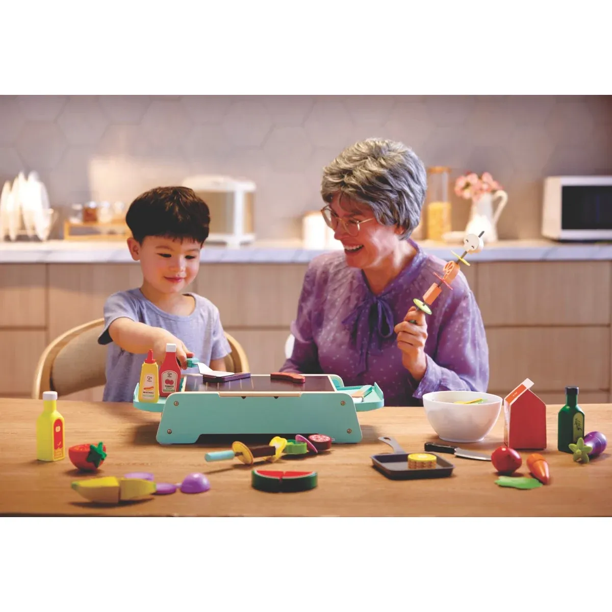 Hape 鐵板烤盤與烤肉架 |互動式廚房玩具-Hape-Eurekakids