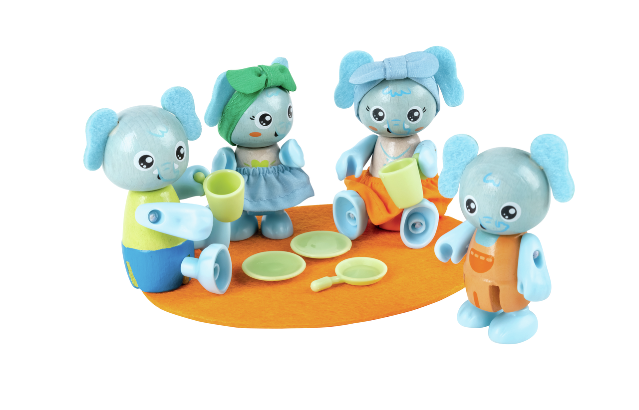 Hape 象群 Elephant Family - 四個可以坐著、站立，還可以用手拿東西 ( 從3歲起 ) E3527