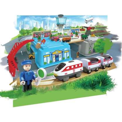 超級城市火車桶套裝-Hape-Eurekakids