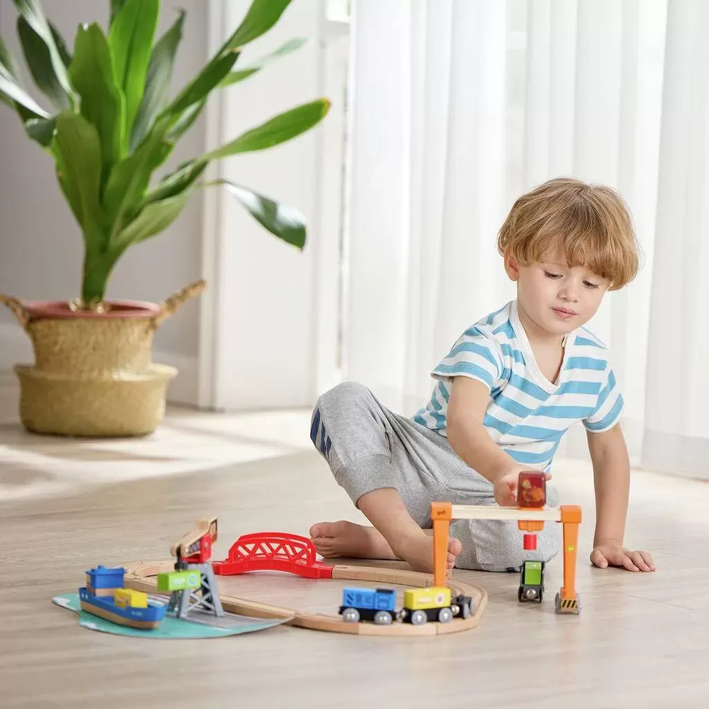 升降和裝載港口套裝-Hape-Eurekakids