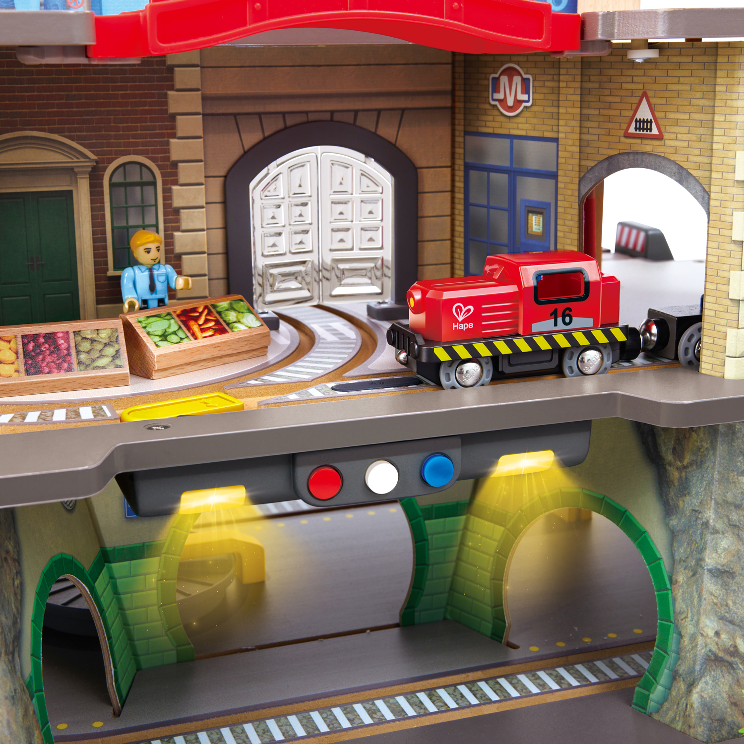 城市鐵路軌道木製建構套裝-Hape-Eurekakids