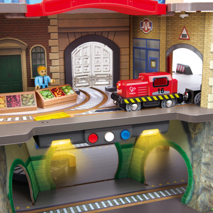 城市鐵路軌道木製建構套裝-Hape-Eurekakids