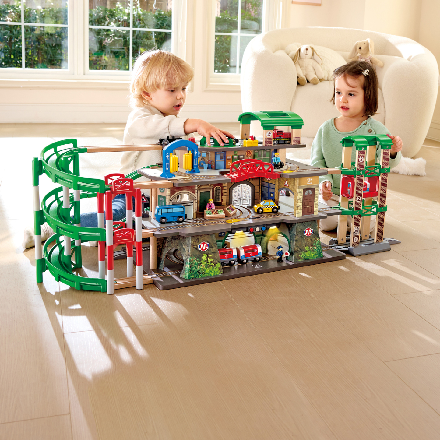 城市鐵路軌道木製建構套裝-Hape-Eurekakids