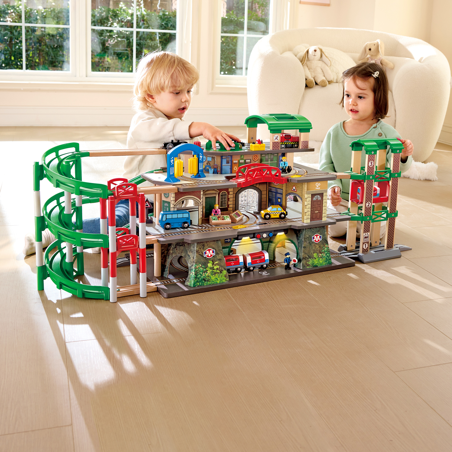 城市鐵路軌道木製建構套裝-Hape-Eurekakids
