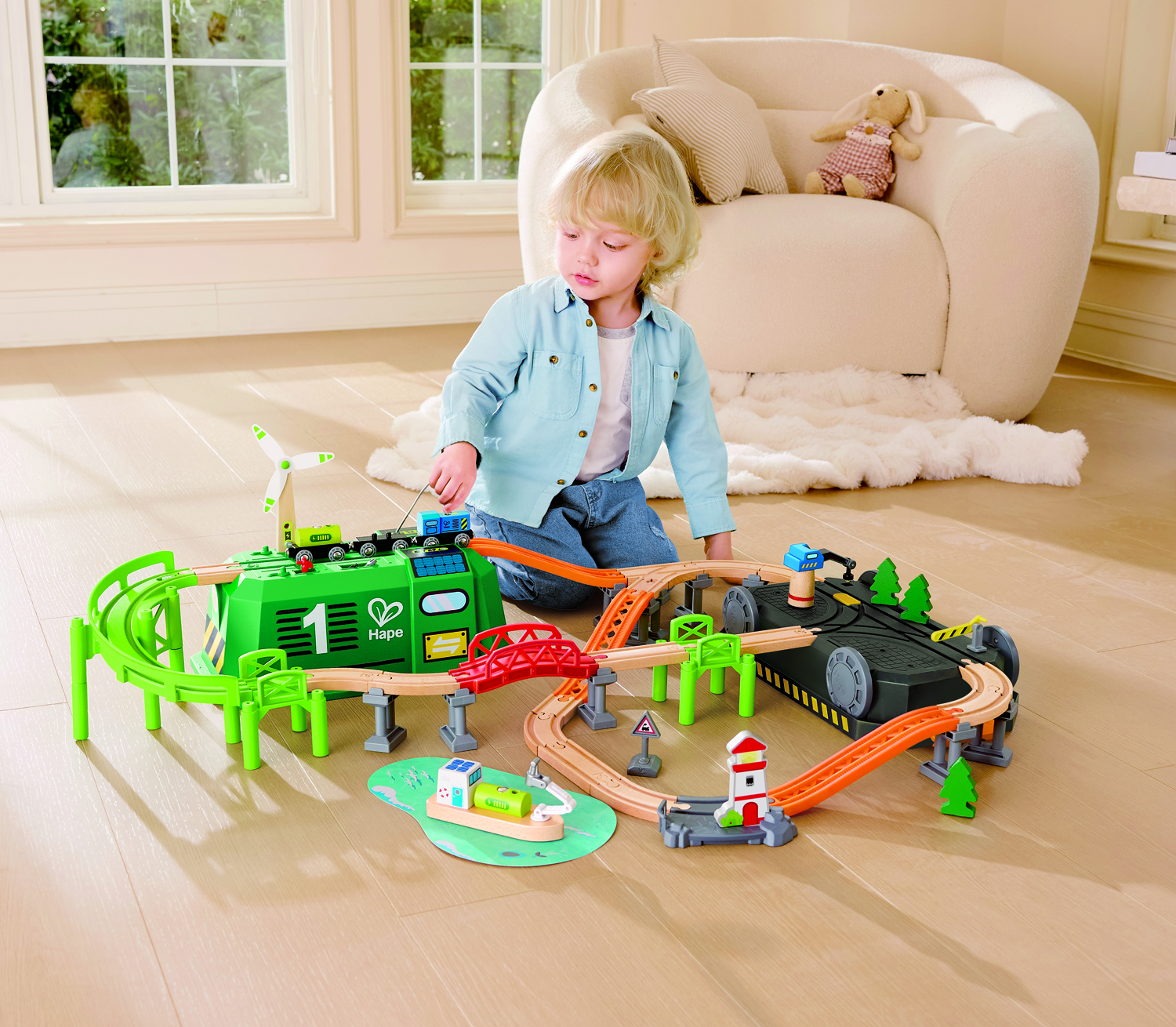  城市鐵路火車桶套裝-Hape-Eurekakids